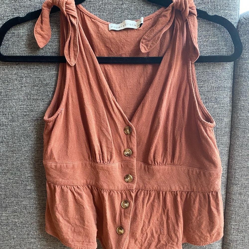 Paper Crane Cropped Tank Top